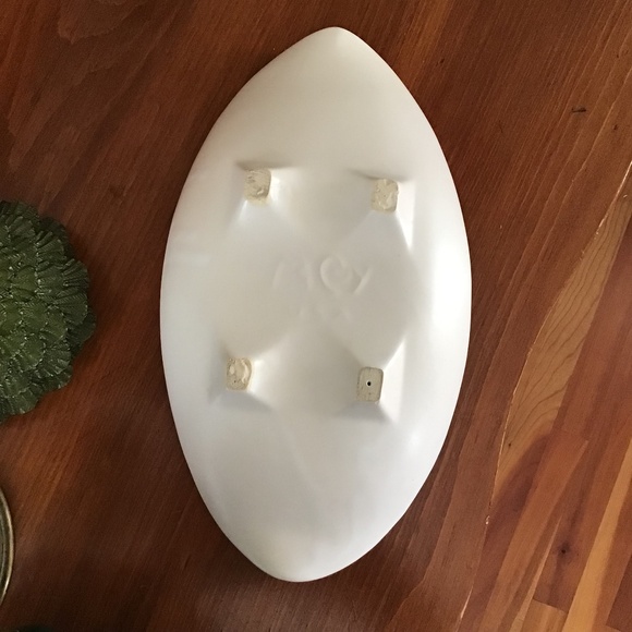 Large Vintage McCoy Footed Bowl Wavy Pedestal Plate Pottery Art Deco MCM - Picture 8 of 16